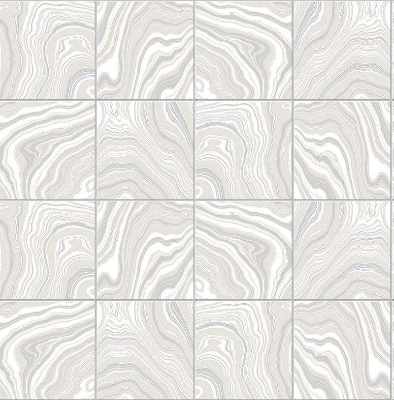 media image for Marbled Tile Peel & Stick Wallpaper in Quartz by Lillian August for NextWall 242