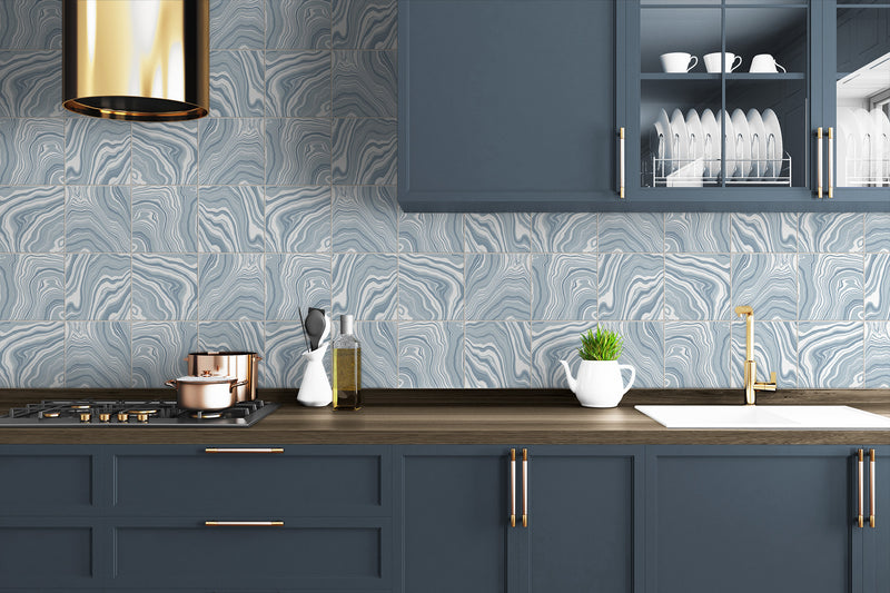 media image for Marbled Tile Peel & Stick Wallpaper in Lakeside by Lillian August for NextWall 269