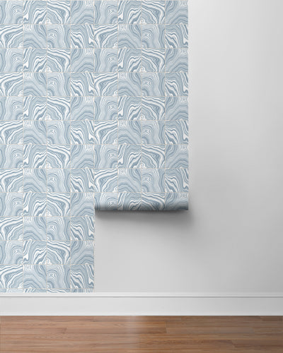 product image for Marbled Tile Peel & Stick Wallpaper in Lakeside by Lillian August for NextWall 65