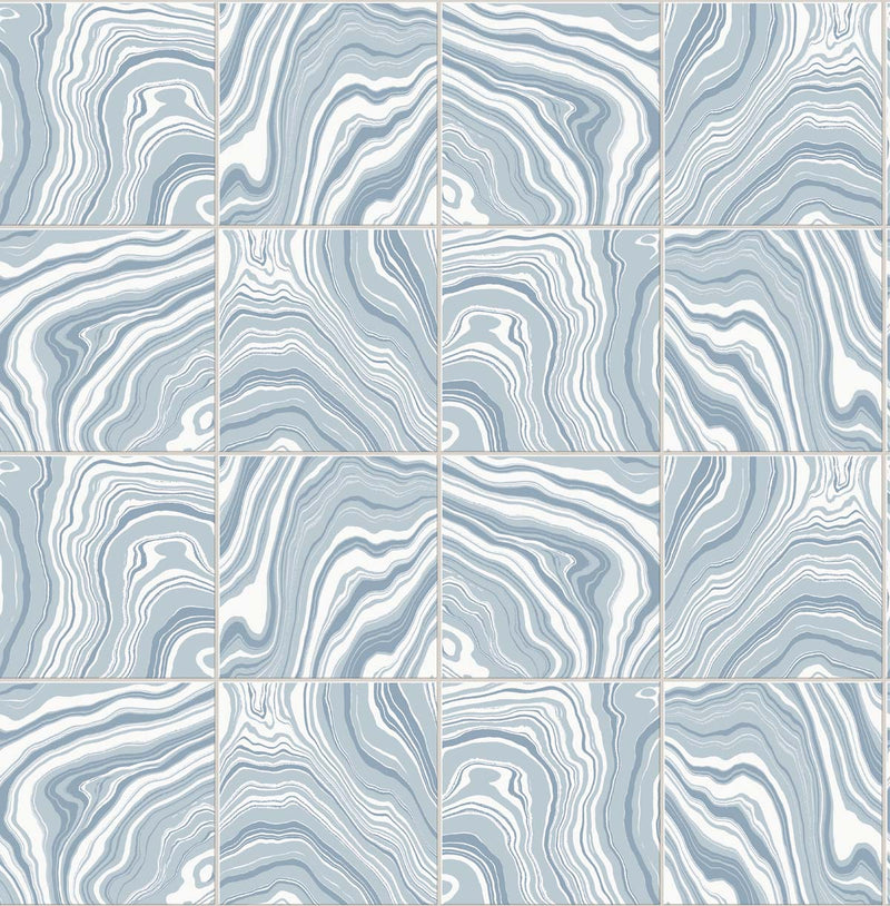 media image for Marbled Tile Peel & Stick Wallpaper in Lakeside by Lillian August for NextWall 20