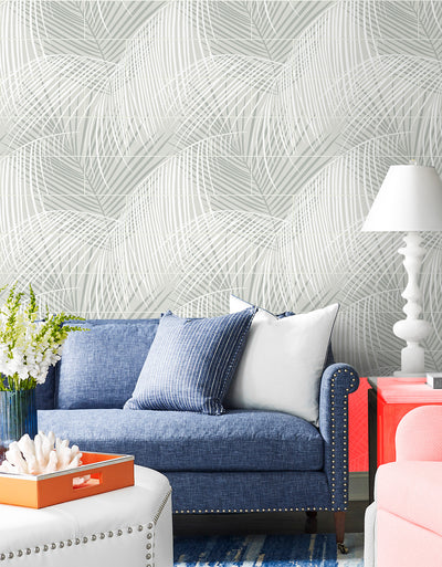 product image for Palm Tile Peel & Stick Wallpaper in Sea Salt by Lillian August for NextWall 52