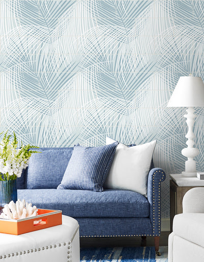 product image for Palm Tile Peel & Stick Wallpaper in Summer Skies by Lillian August for NextWall 46