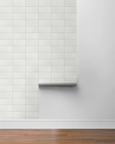 product image for Rib Tile Peel & Stick Wallpaper in Morning Fog by Lillian August for NextWall 89