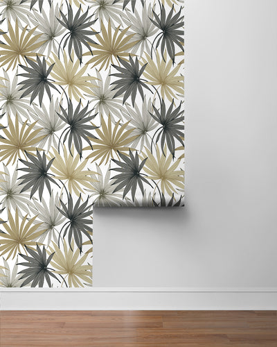 product image for Tropic Palm Toss Wallpaper in Harbor Grey/Khaki by Lillian August 6