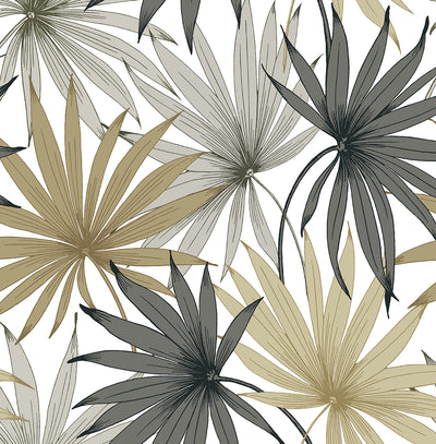 product image of Tropic Palm Toss Wallpaper in Harbor Grey/Khaki by Lillian August 543