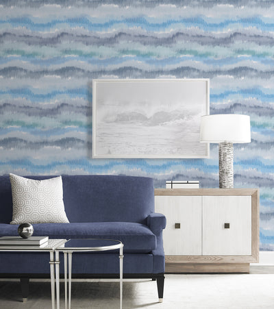 product image for Ikat Waves Wallpaper in Lakeside by Lillian August 81