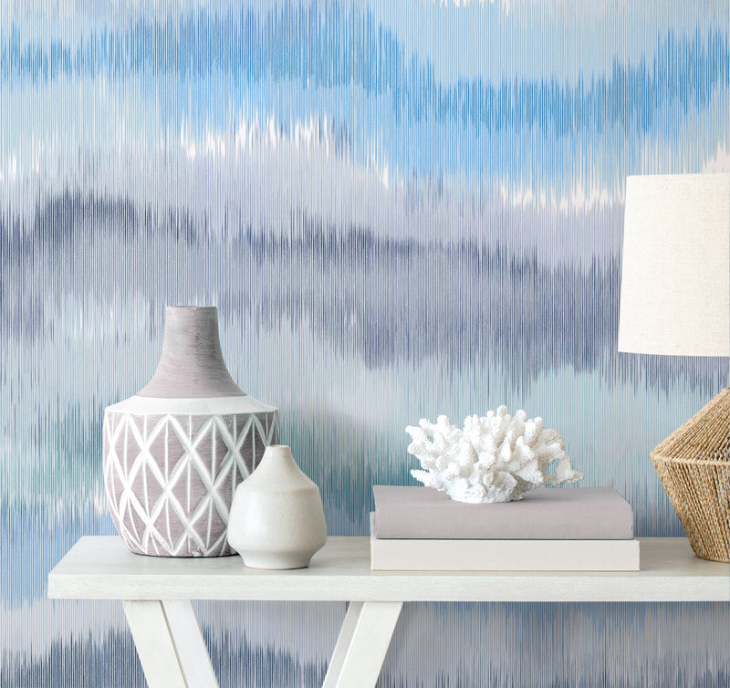 media image for Ikat Waves Wallpaper in Lakeside by Lillian August 26