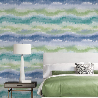 product image for Ikat Waves Wallpaper in Seaglass by Lillian August 53