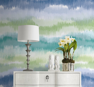 product image for Ikat Waves Wallpaper in Seaglass by Lillian August 24