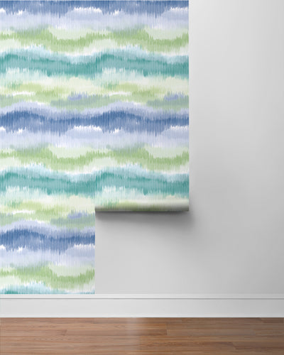 product image for Ikat Waves Wallpaper in Seaglass by Lillian August 18