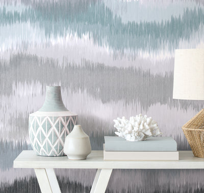 product image for Ikat Waves Wallpaper in Morning Fog by Lillian August 38