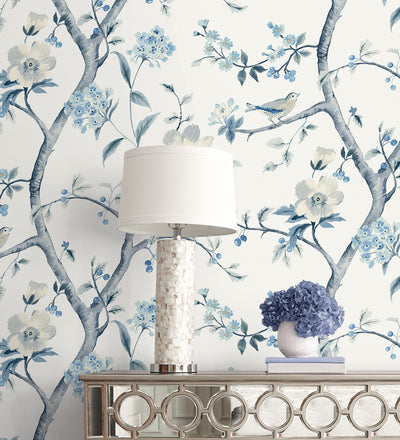 product image for Sparrow Haven Wallpaper in Breezy Blue 16