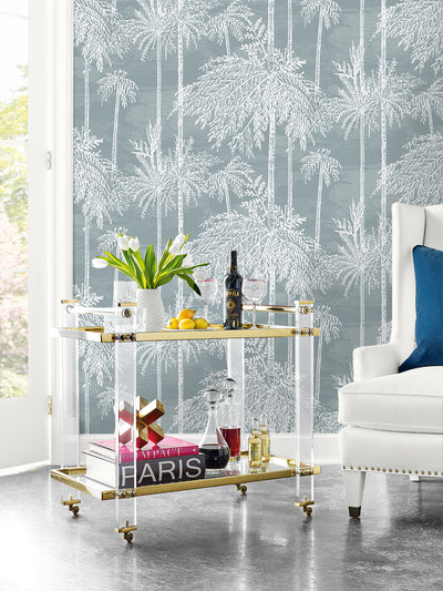 product image for Palm Grove Wallpaper in Bluestone 95