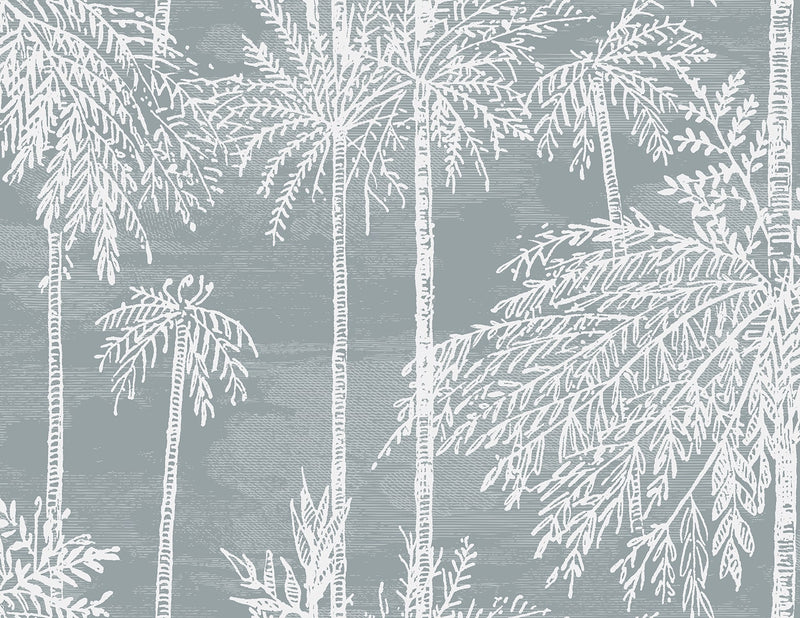 media image for Palm Grove Wallpaper in Bluestone 245