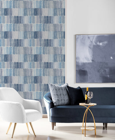 product image for Arielle Abstract Stripe Wallpaper in Oceanic 75