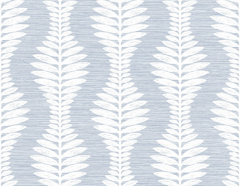 media image for Carina Leaf Ogee Wallpaper in Charlotte Blue 242