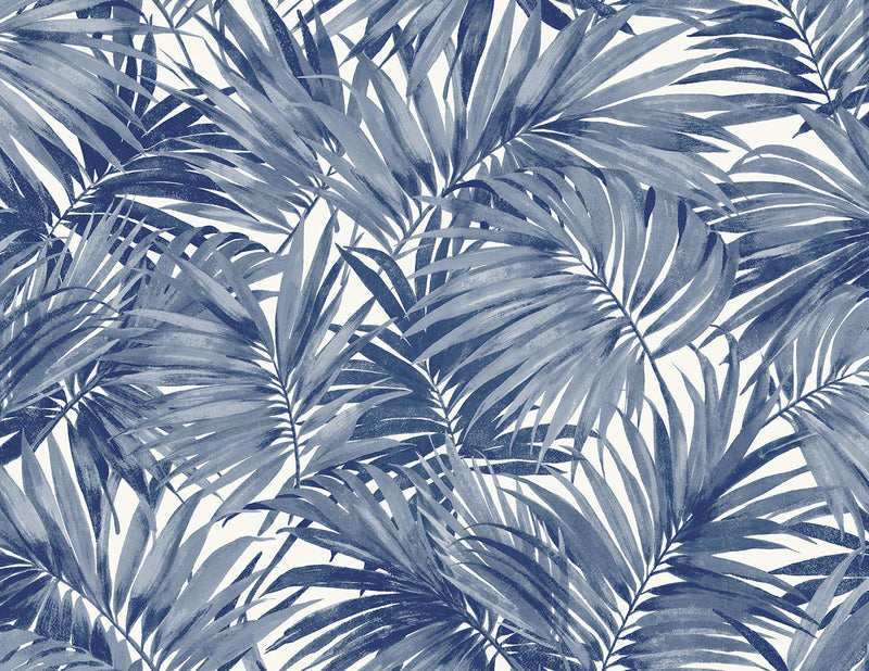 media image for Cordelia Tossed Palms Wallpaper in Pacific Blue 260