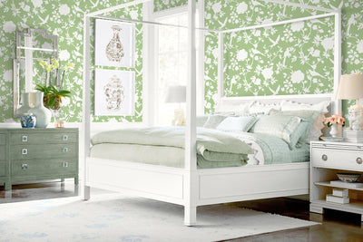 product image for Kauai Bird Toile Wallpaper in Seacrest Green 56