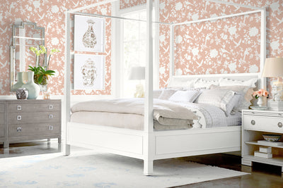 product image for Kauai Bird Toile Wallpaper in Peach Petal 84