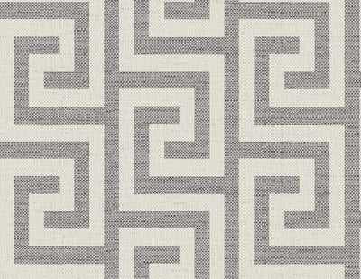 product image of Luna Retreat Greek Key Wallpaper in Charcoal 571