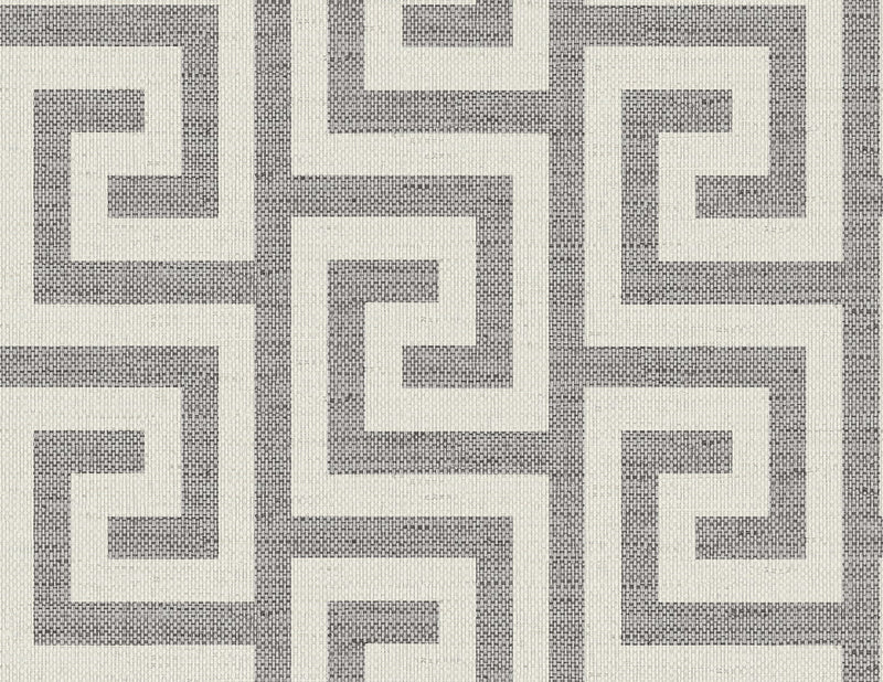 media image for Luna Retreat Greek Key Wallpaper in Charcoal 222