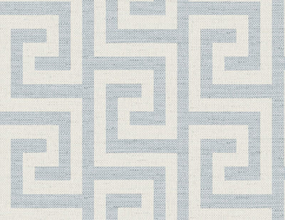 product image of Luna Retreat Greek Key Wallpaper in Skylight 52