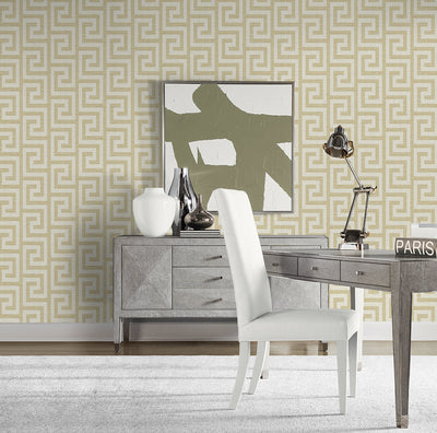 product image for Luna Retreat Greek Key Wallpaper in Golden 89