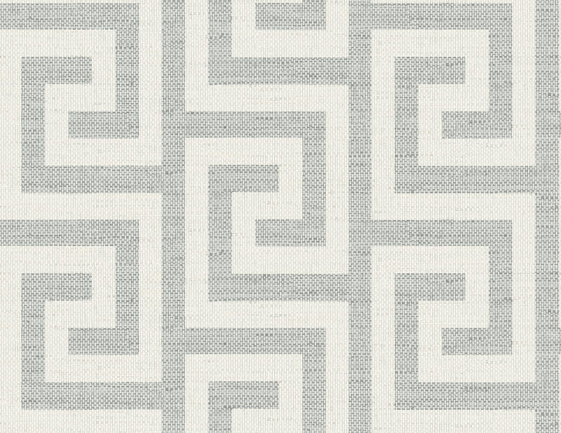 media image for Luna Retreat Greek Key Wallpaper in Pewter 224