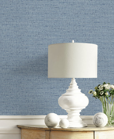 product image for Kaya Faux Paperweave Wallpaper in Coastal Blue 54