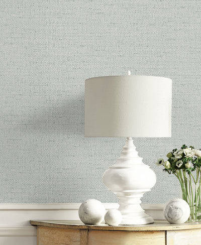 product image for Kaya Faux Paperweave Wallpaper in Harbor Mist 51