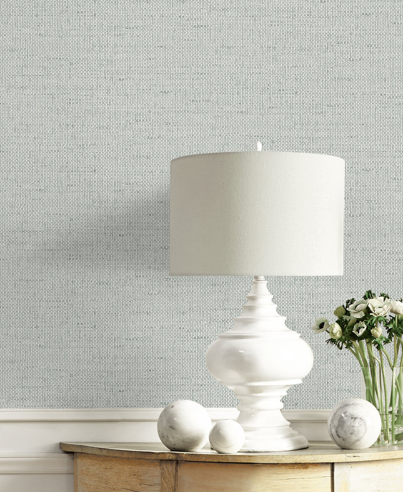 media image for Kaya Faux Paperweave Wallpaper in Harbor Mist 255