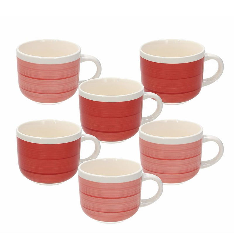media image for pompei red breakfast porcelain mugs set of 6 by tognana lo11735m149 1 28