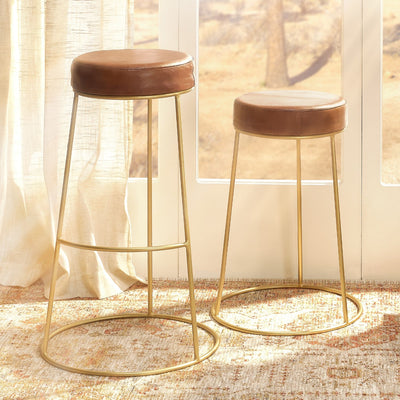 product image for Henry Round Leather Bar Stool 11 64
