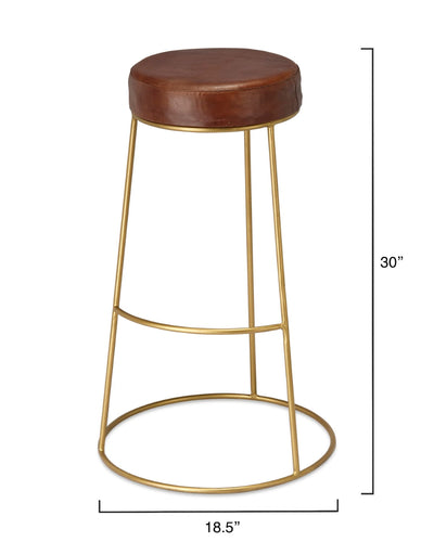 product image for Henry Round Leather Bar Stool 7 16