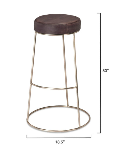 product image for Henry Round Leather Bar Stool 8 70