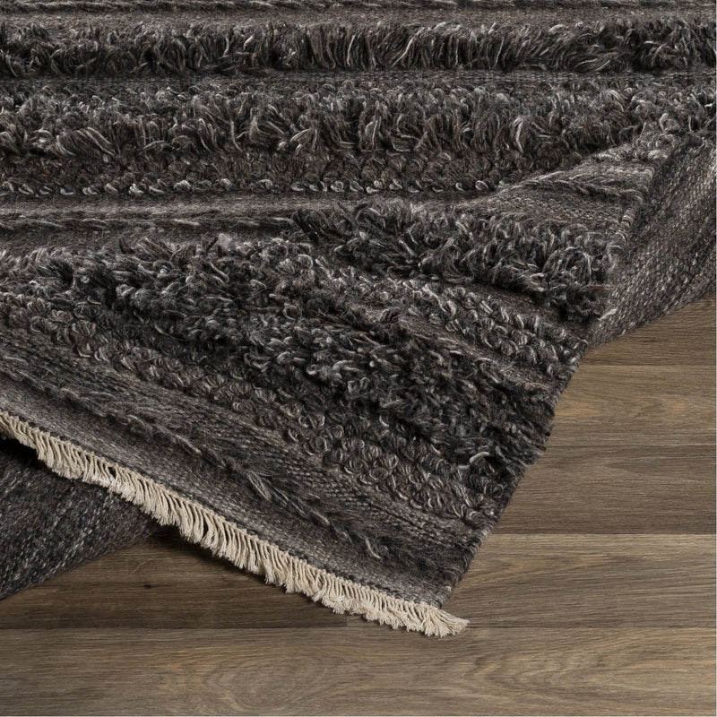 media image for Lugano LUG-2301 Hand Woven Rug in Charcoal & Cream by Surya 255