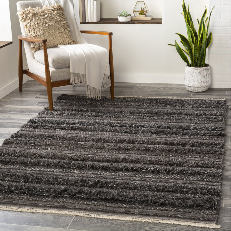 media image for Lugano LUG-2301 Hand Woven Rug in Charcoal & Cream by Surya 269