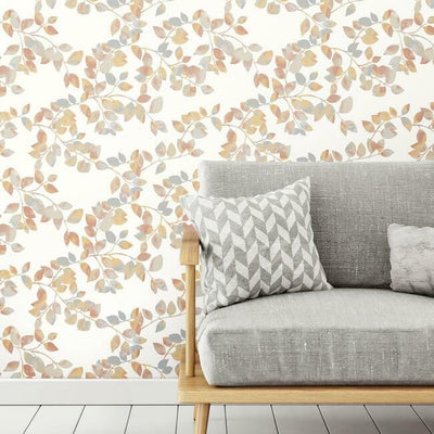 product image for Latvus Peel & Stick Wallpaper in Orange and Grey by RoomMates for York Wallcoverings 36