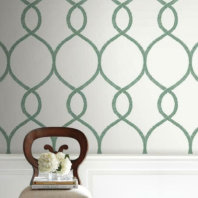 product image for Laurel Leaf Ogee Wallpaper in Green from the Ronald Redding 24 Karat Collection by York Wallcoverings 72