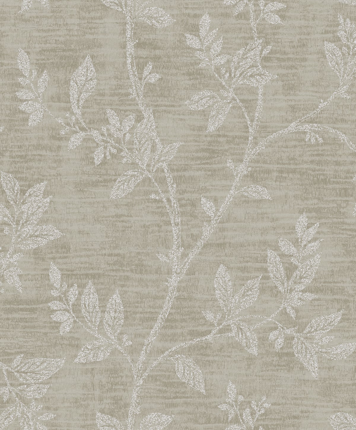 Shop Leaf Trail Wallpaper in Metallic Taupe and Glass Beads from the ...