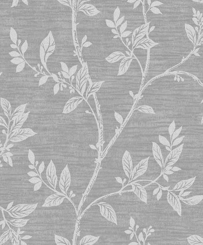 product image for Leaf Trail Wallpaper in Silver and Glass Beads from the Essential Textures Collection by Seabrook Wallcoverings 99