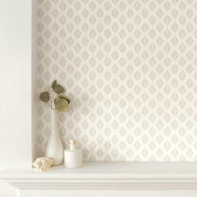 media image for Leaflet Wallpaper in Taupe from the Silhouettes Collection by York Wallcoverings 295