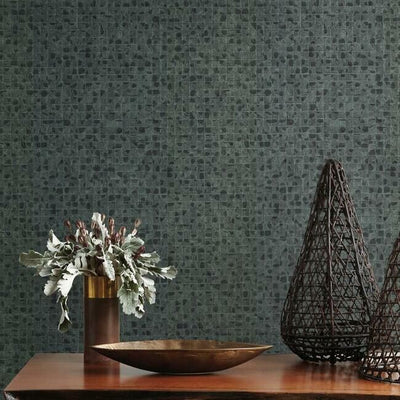 product image for Leather Lux Wallpaper in Dark Green from the Traveler Collection by Ronald Redding 87