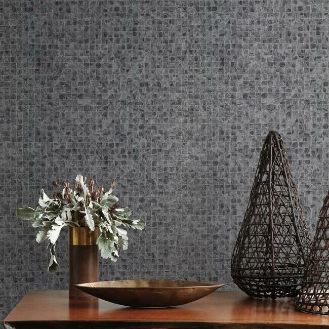 media image for Leather Lux Wallpaper in Grey from the Traveler Collection by Ronald Redding 27