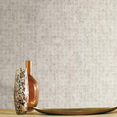 product image for Leather Lux Wallpaper in Off-White from the Traveler Collection by Ronald Redding 8