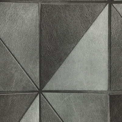 product image of Leather Geometric Wallpaper in Charcoal from the Precious Elements Collection by Burke Decor 515
