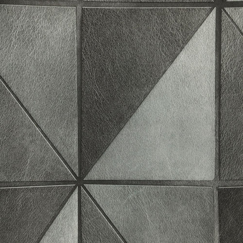 media image for Leather Geometric Wallpaper in Charcoal from the Precious Elements Collection by Burke Decor 258