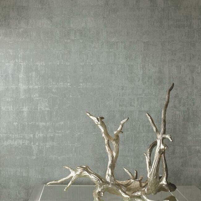 media image for Liquid Metal Wallpaper in Silver from the Ronald Redding 24 Karat Collection by York Wallcoverings 273