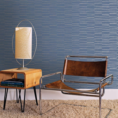 product image for Luminescence Abstract Stripe Wallpaper in Blue from the Polished Collection by Brewster Home Fashions 35