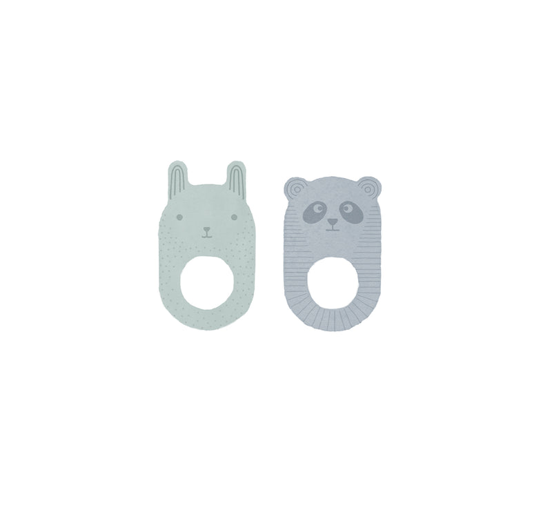 media image for ninka ling ling baby teether pack of 2 pale mint dusty blue by oyoy m107171 1 273